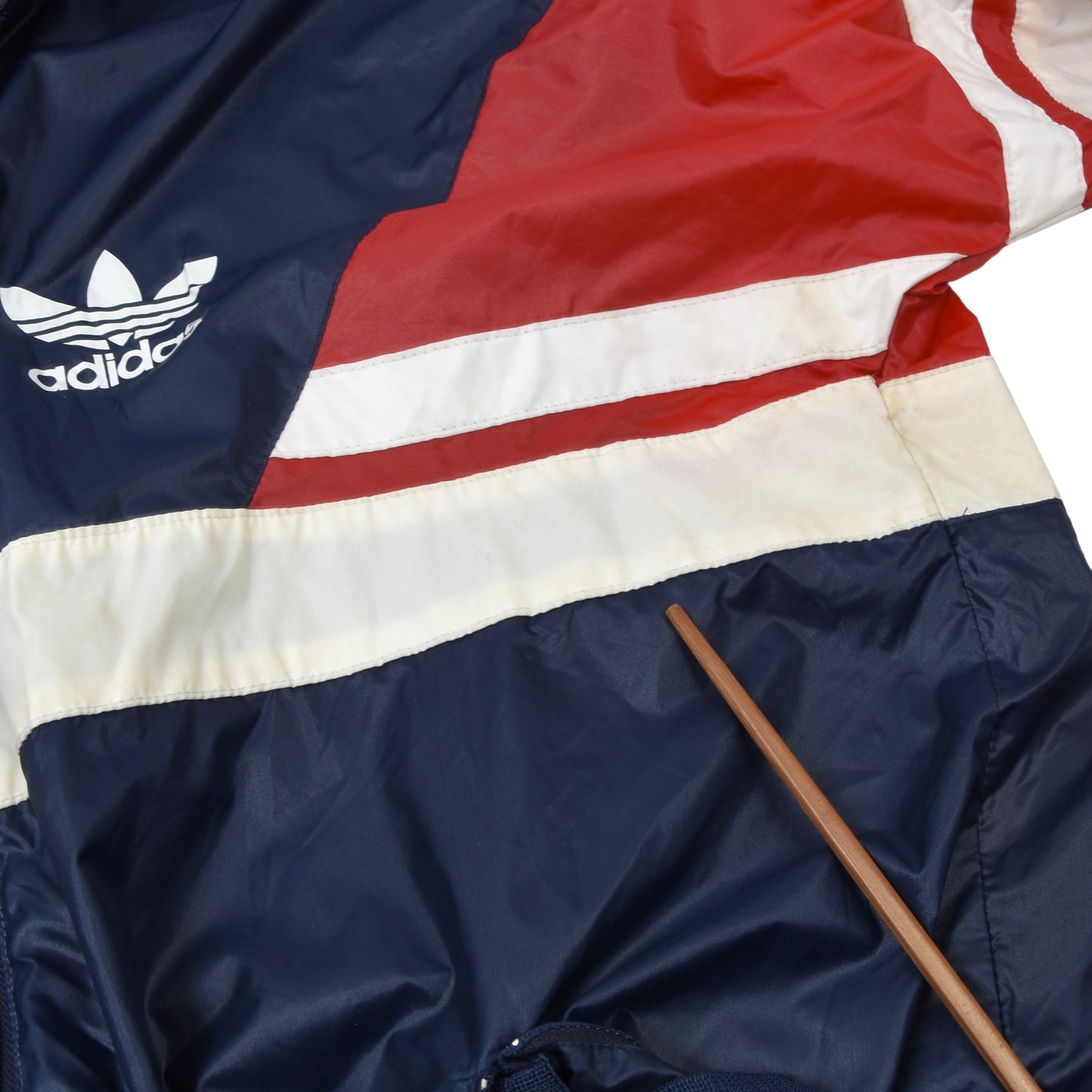 Vintage '80s Adidas Nylon Rain Jacket Size D50 - Navy/Red/White