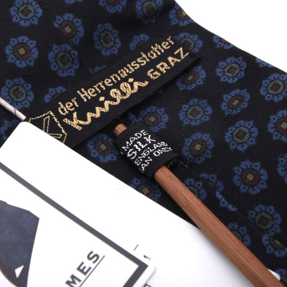 Knilli Ancient Madder Seide Krawatte Made in England – Schwarz Blumen