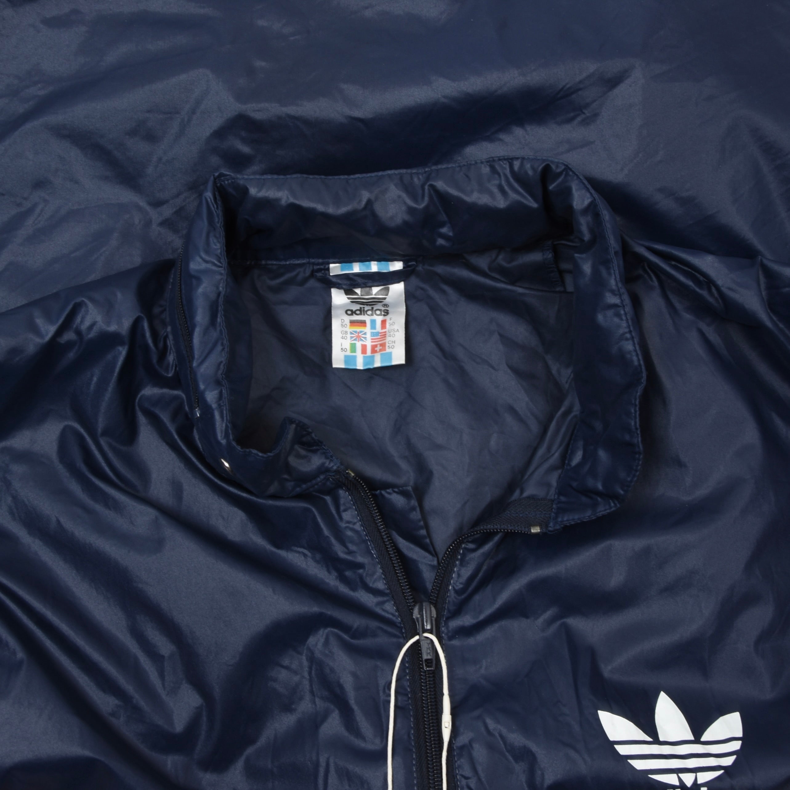 Vintage '80s Adidas Nylon Rain Jacket Size D50 - Navy/Red/White