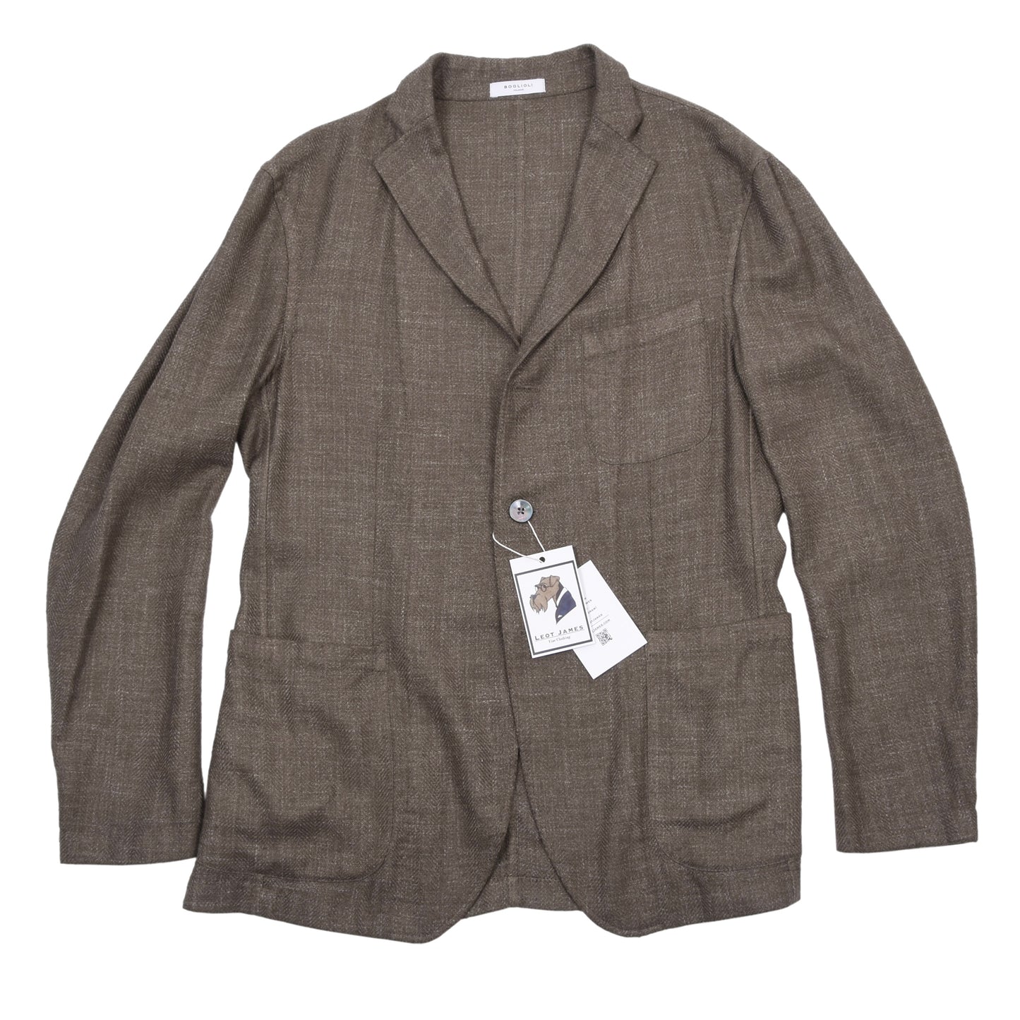 Boglioli Unstrukturierte Wollmischjacke Größe 48 Brust ca. 51cm - Braun