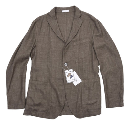 Boglioli Unstrukturierte Wollmischjacke Größe 48 Brust ca. 51cm - Braun