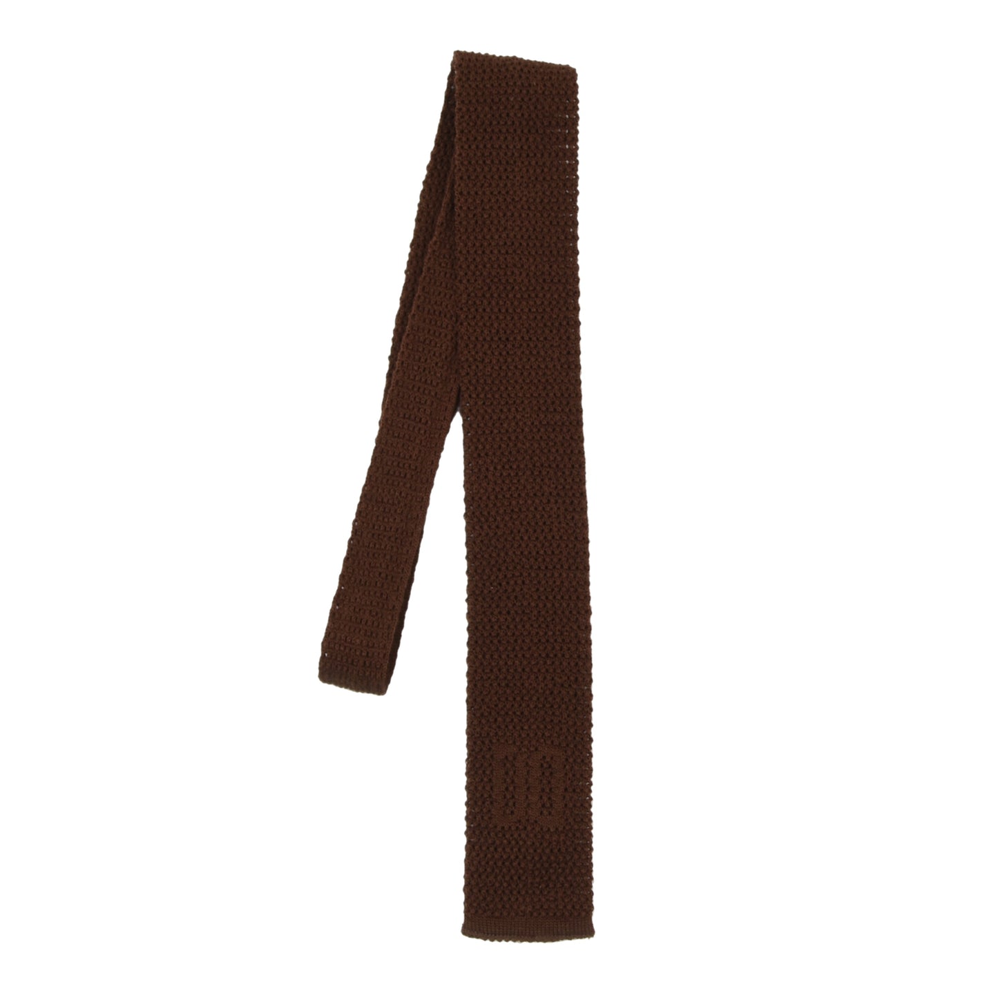 DAKS London Knit Wool Tie ca. 140.5cm/5.8cm - Classic Brown