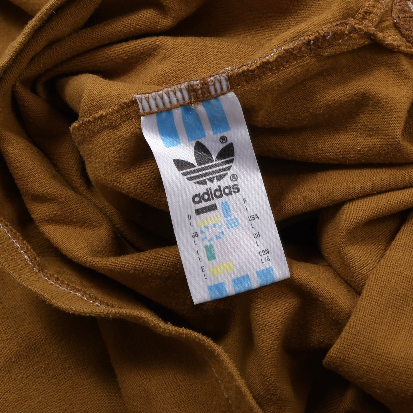 Vintage Adidas T-Shirt ca. 69cm - Gold-Braun