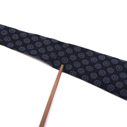 Knilli Ancient Madder Seide Krawatte Made in England – Schwarz Blumen