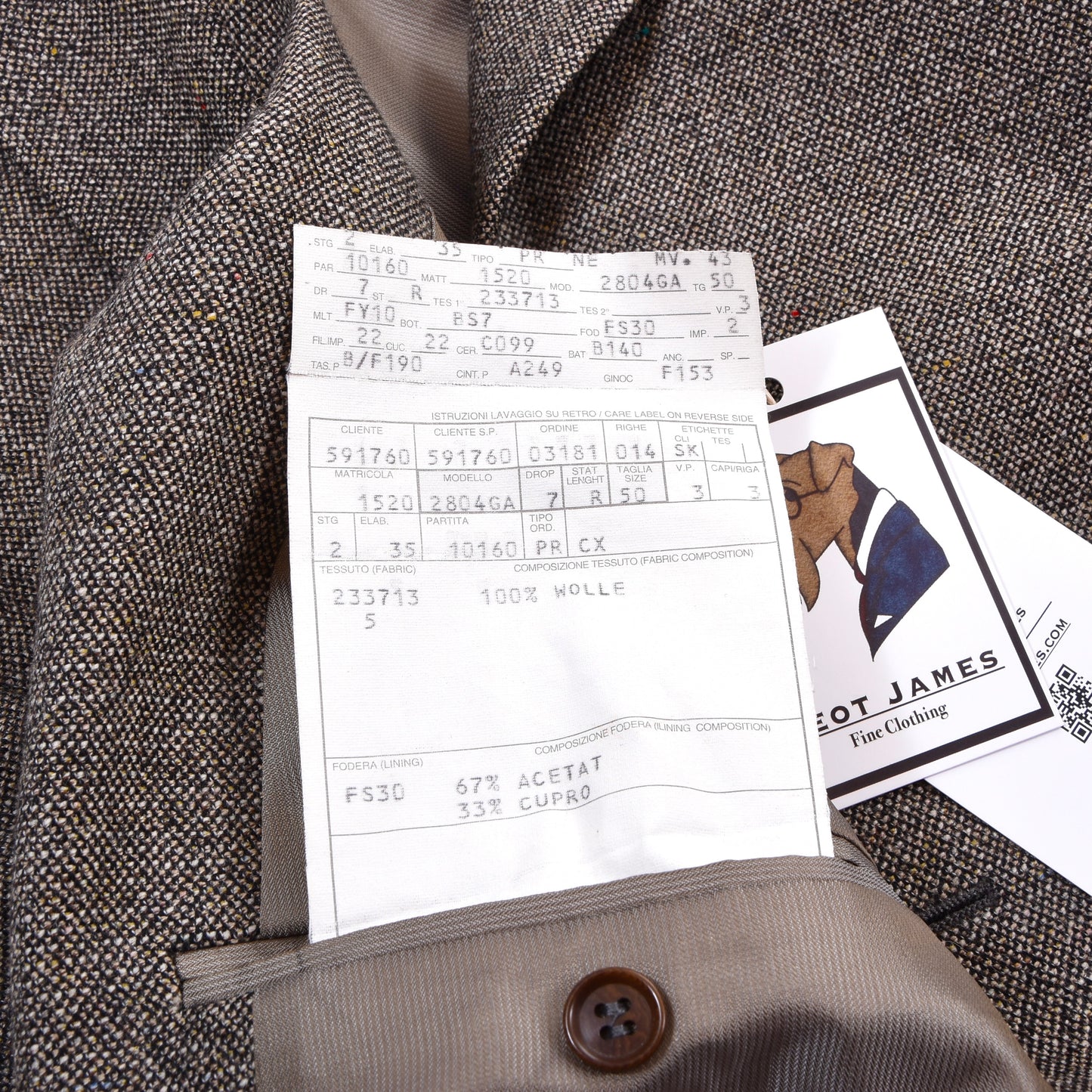 Vintage Ermenegildo Zegna Donegal Tweed Wollanzug Brust ca. 56cm