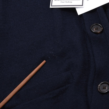 Polo Ralph Lauren Waschbarer Cardigan aus Merinowolle, Größe M, Slim Fit, ca. 47,5 cm, Marineblau
