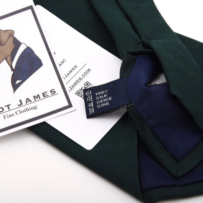 Polo Ralph Lauren Silk Tie Made in Germany - Green Herringbone