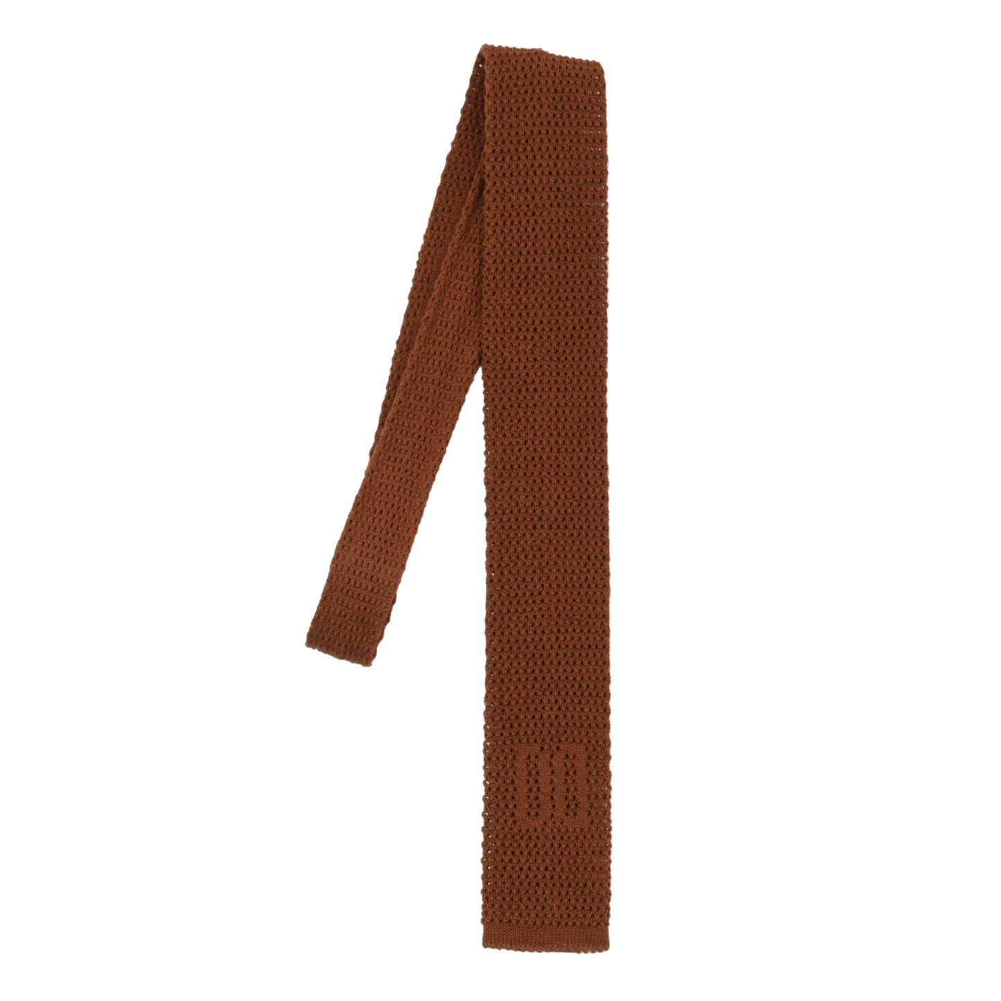 DAKS London Knit Wool Tie ca. 139.5cm/5.8cm - Burnt Sienna