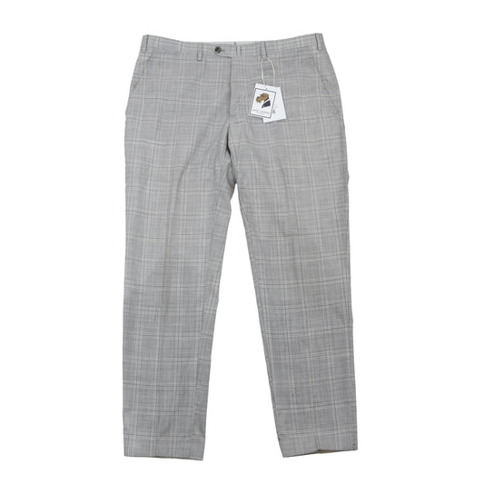 Kiton Napoli Wool-Pants Size 52 SEE PHOTOS - Grey Plaid