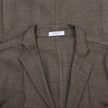 Boglioli Unstrukturierte Wollmischjacke Größe 48 Brust ca. 51cm - Braun