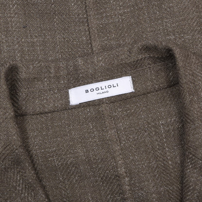 Boglioli Unstrukturierte Wollmischjacke Größe 48 Brust ca. 51cm - Braun