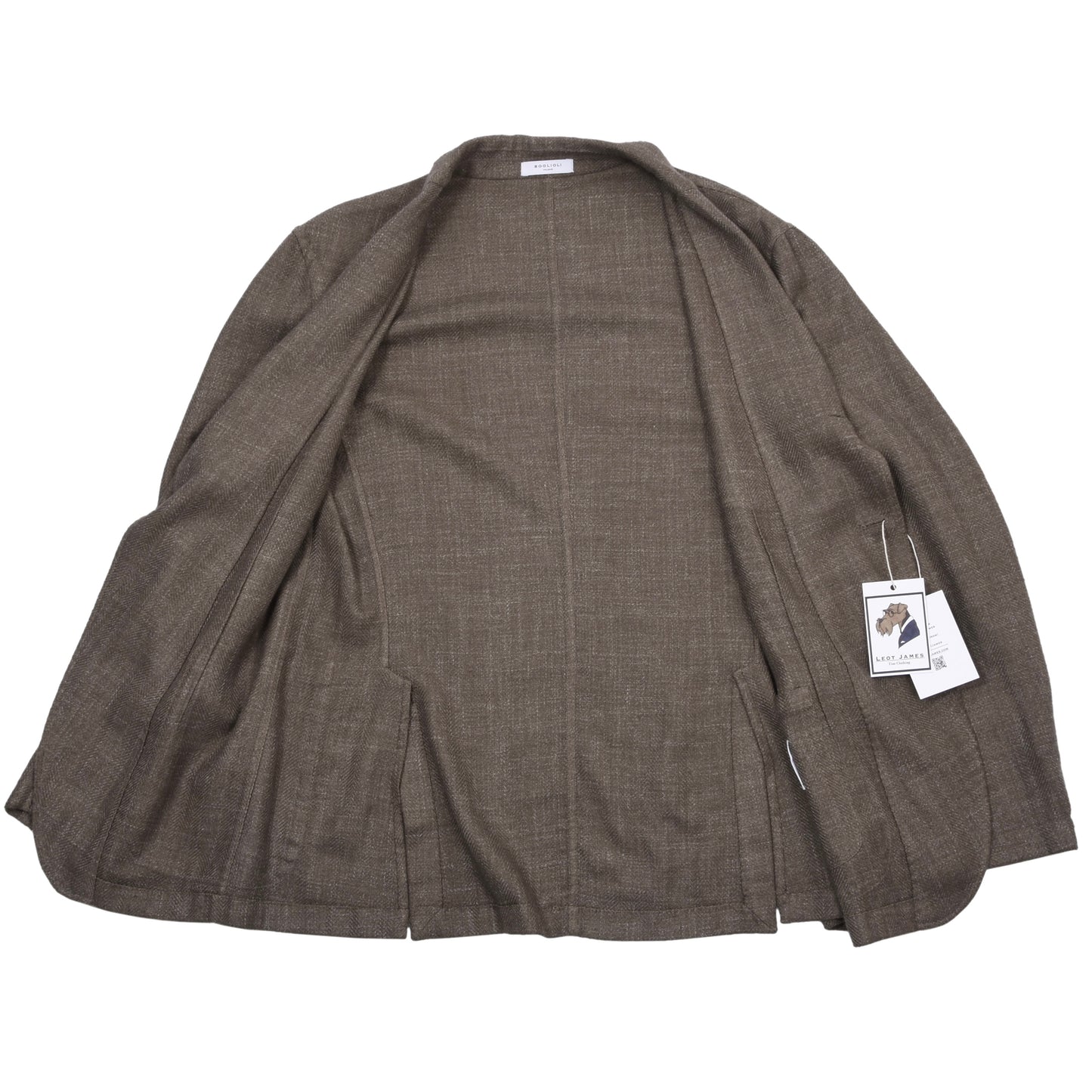 Boglioli Unstrukturierte Wollmischjacke Größe 48 Brust ca. 51cm - Braun