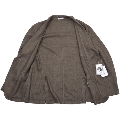 Boglioli Unstrukturierte Wollmischjacke Größe 48 Brust ca. 51cm - Braun