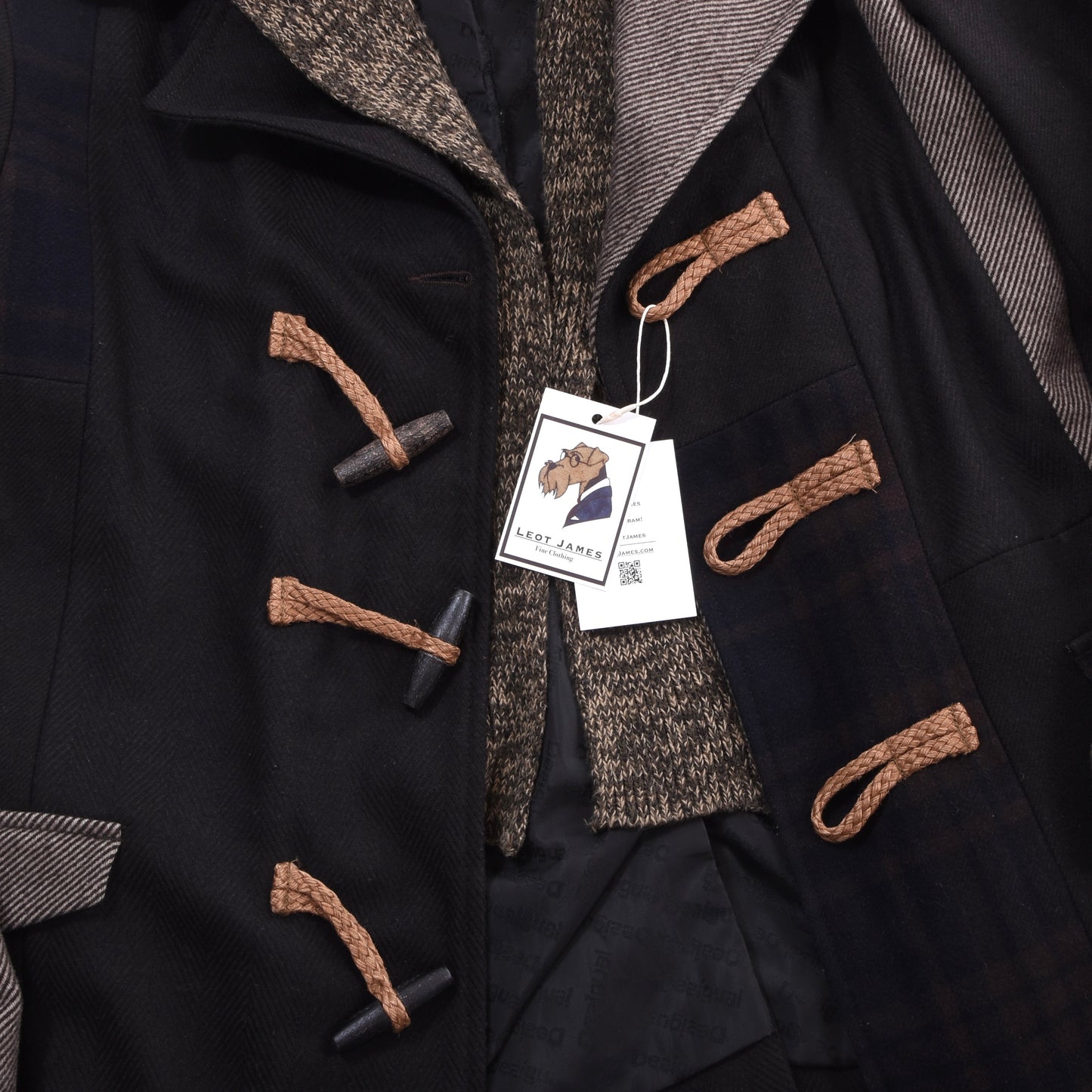 Desigual Wool Duffle Coat/Jacket Size 50 ca. 55.5cm - Patchwork