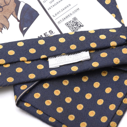 Prada Milano 100% Seide Krawatte Made in Italy – Gelb Punktmuster