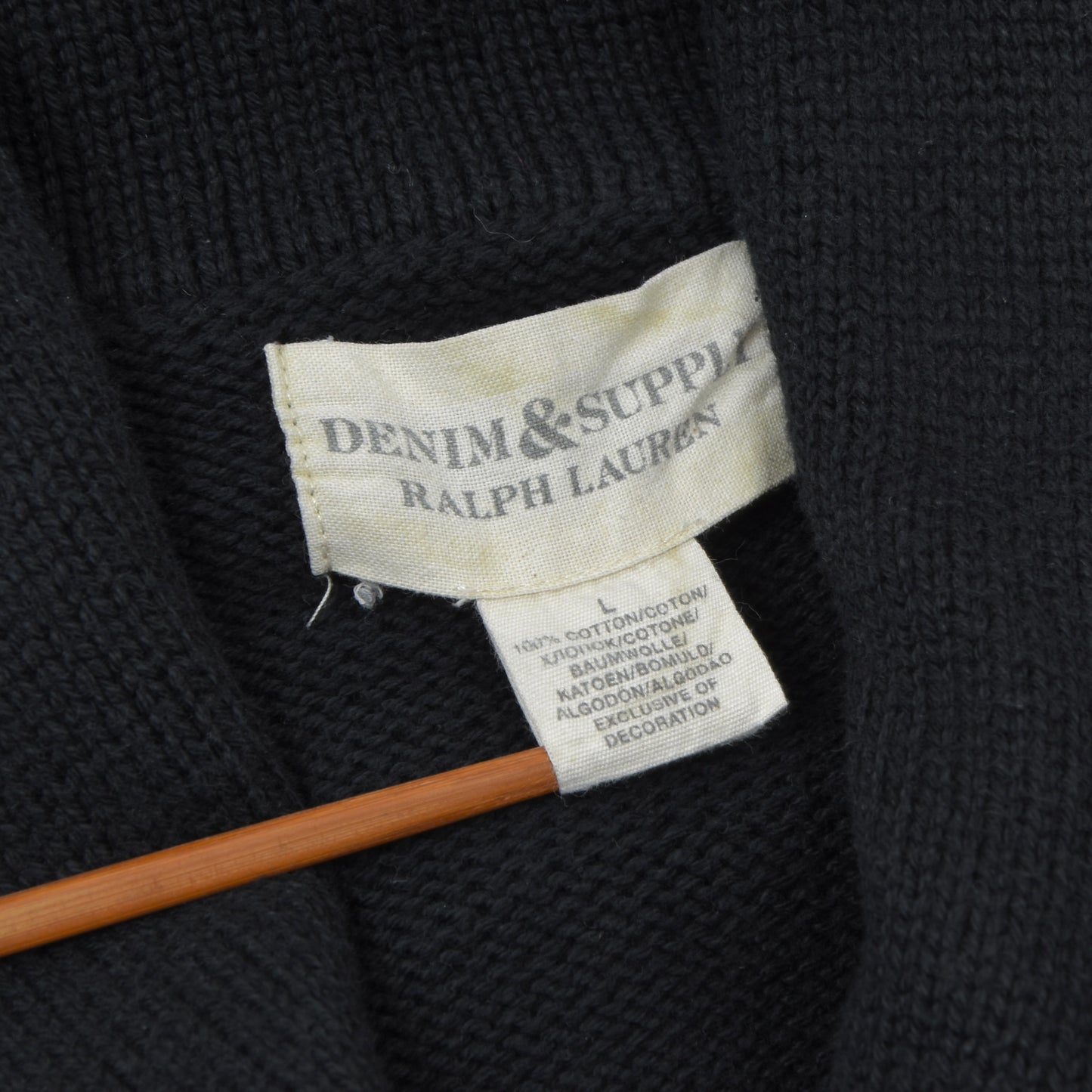 Denim & Supply Ralph Lauren Shawl Collared Cardigan Sweater Size L - Black