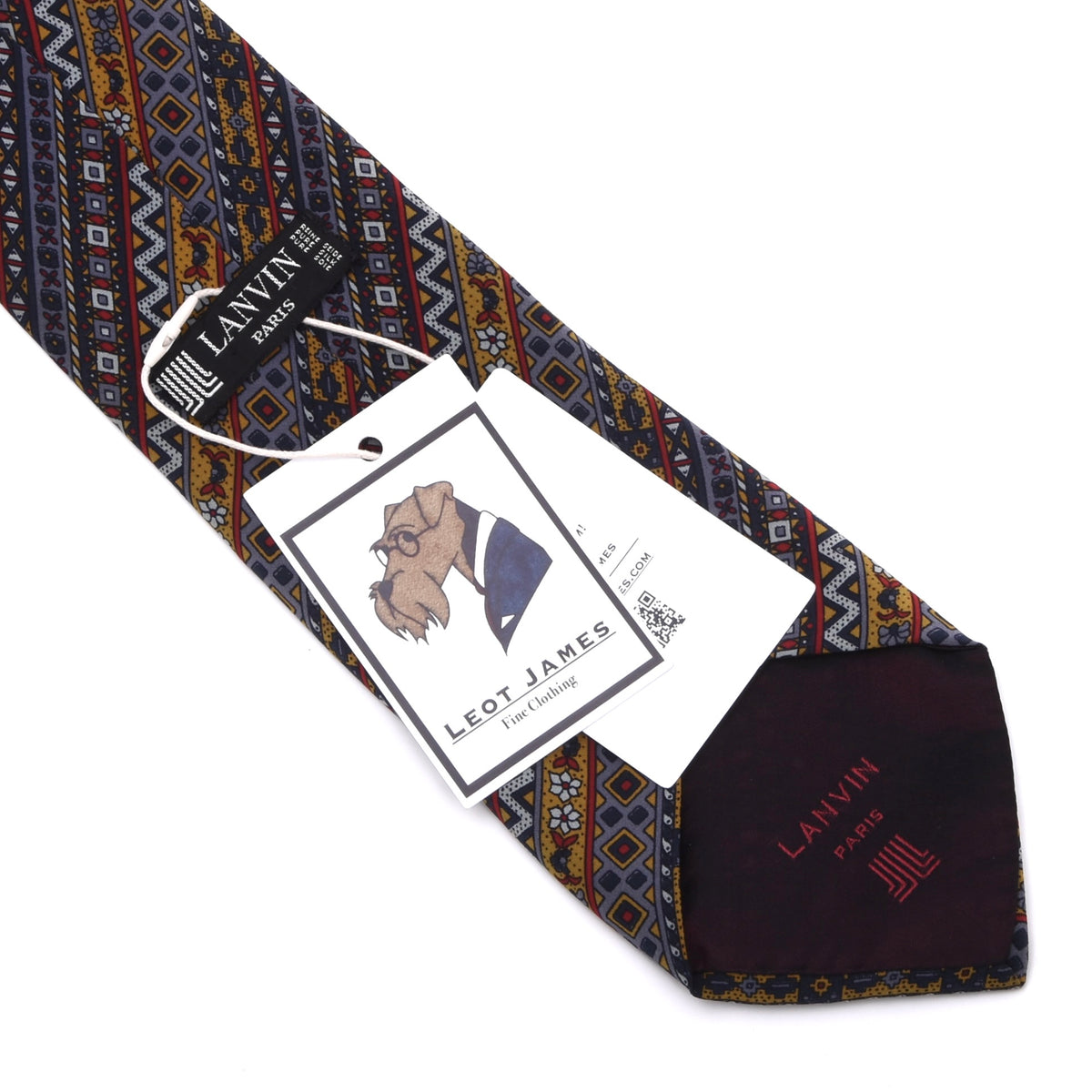 Vintage Lanvin Silk Tie Made in France - Aztec