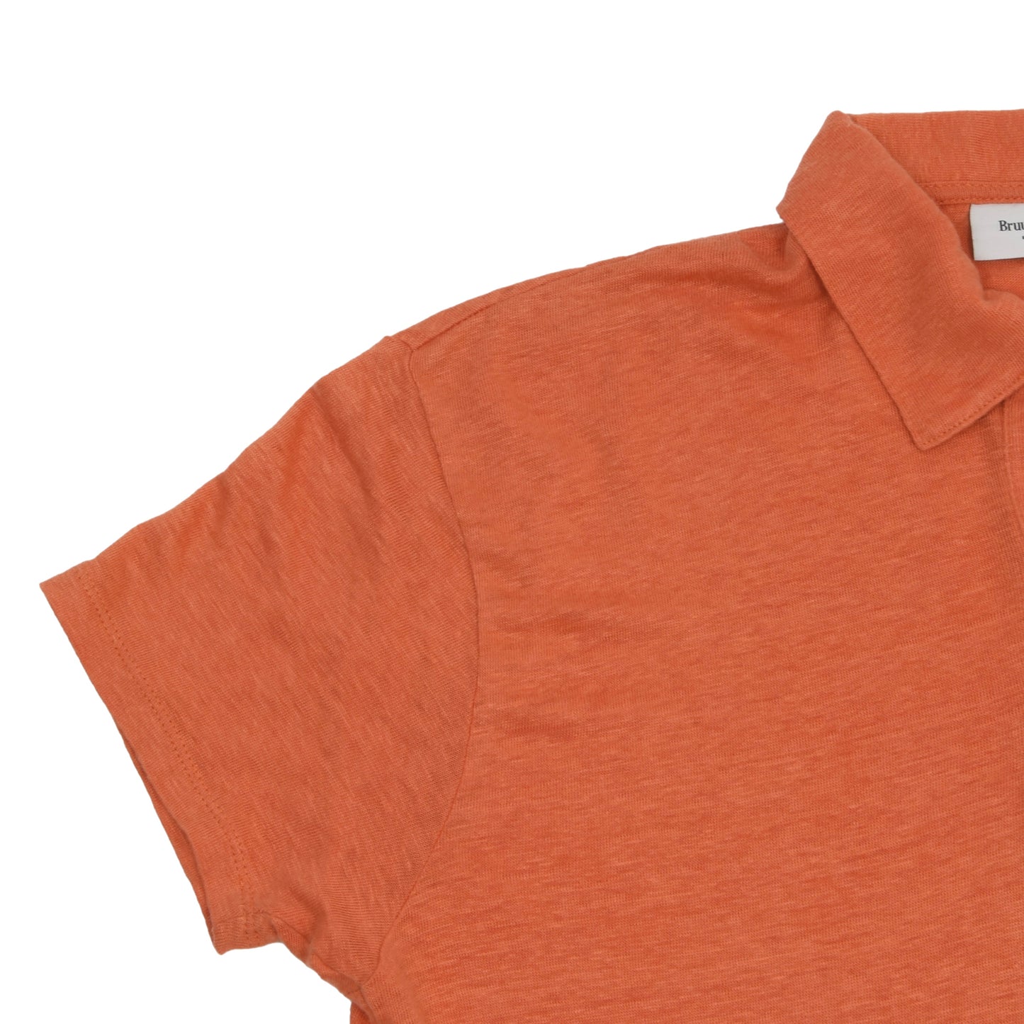 Bruun & Stengade 100% Linen Polo Shirt Size S - Orange