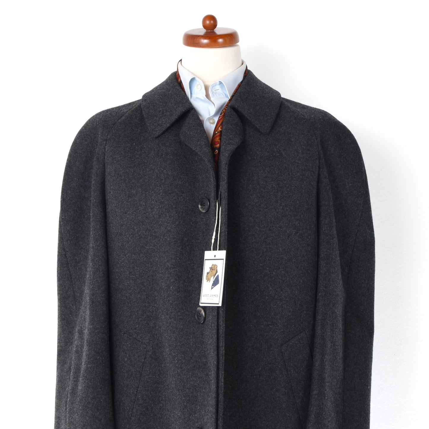 Exclusiv 100% Wool Balmacaan Coat Size 52 - Grey