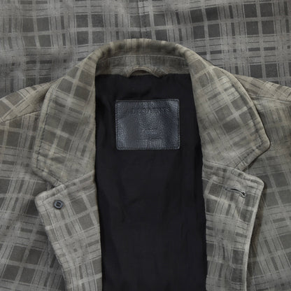 Allsaints Leather Jacket/Trailblazer Size L Chest ca. 52cm - Plaid