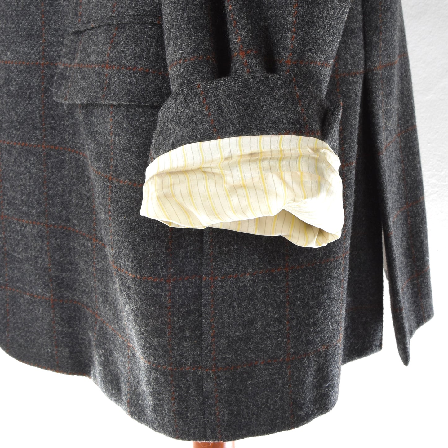 Mabro Uomo Harris Tweed Jacket Size 58 ca. 62cm - Grey