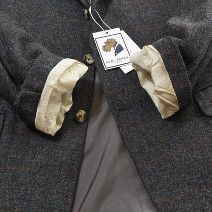 Mabro Uomo Harris Tweed Jacket Size 58 ca. 62cm - Grey