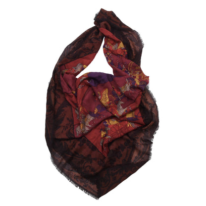 Salvatore Ferragamo Wool-Silk Shawl/Scarf ca. 140cm - Horses