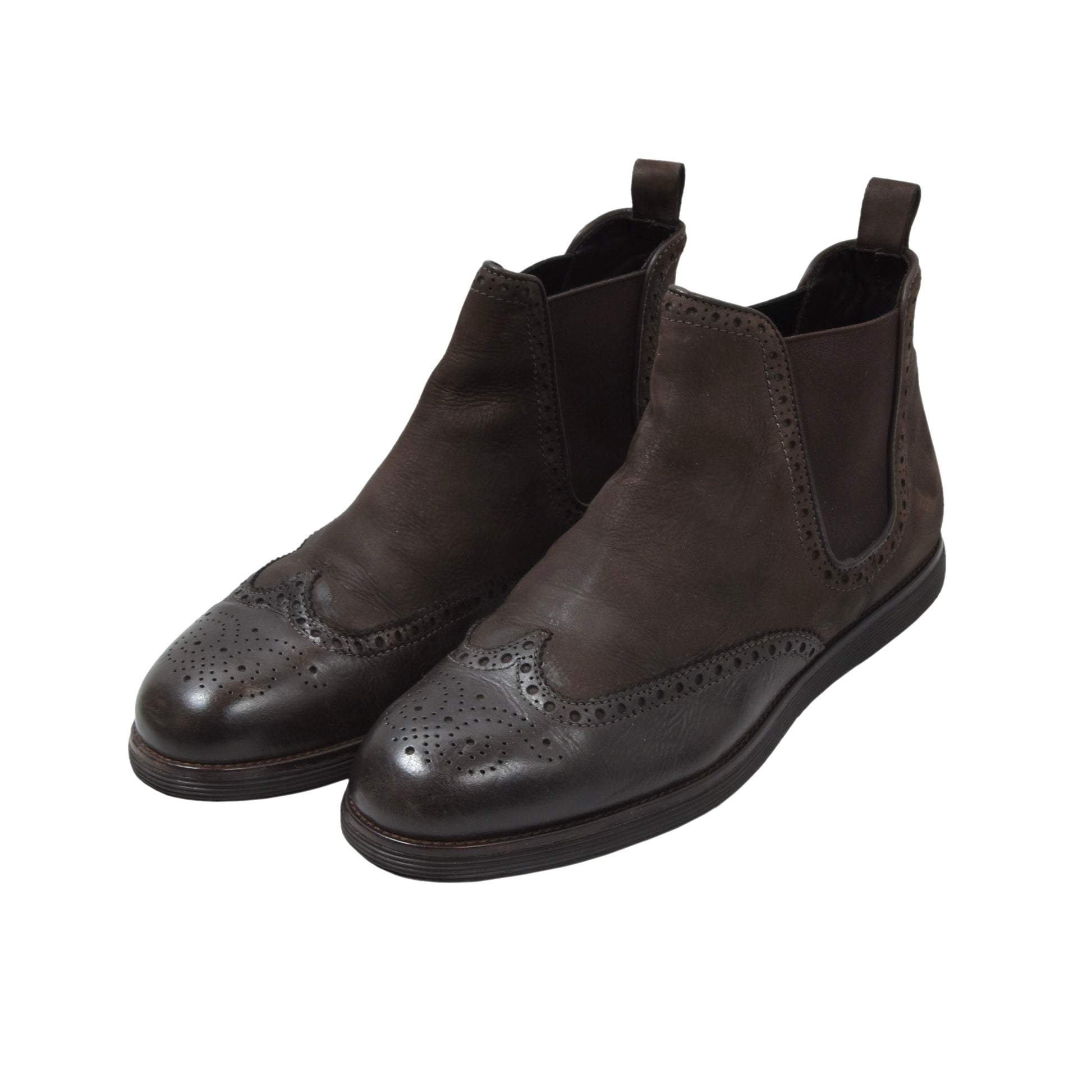 Santoni Suede Chelsea Boots Size 1/2 Brown - Main Image