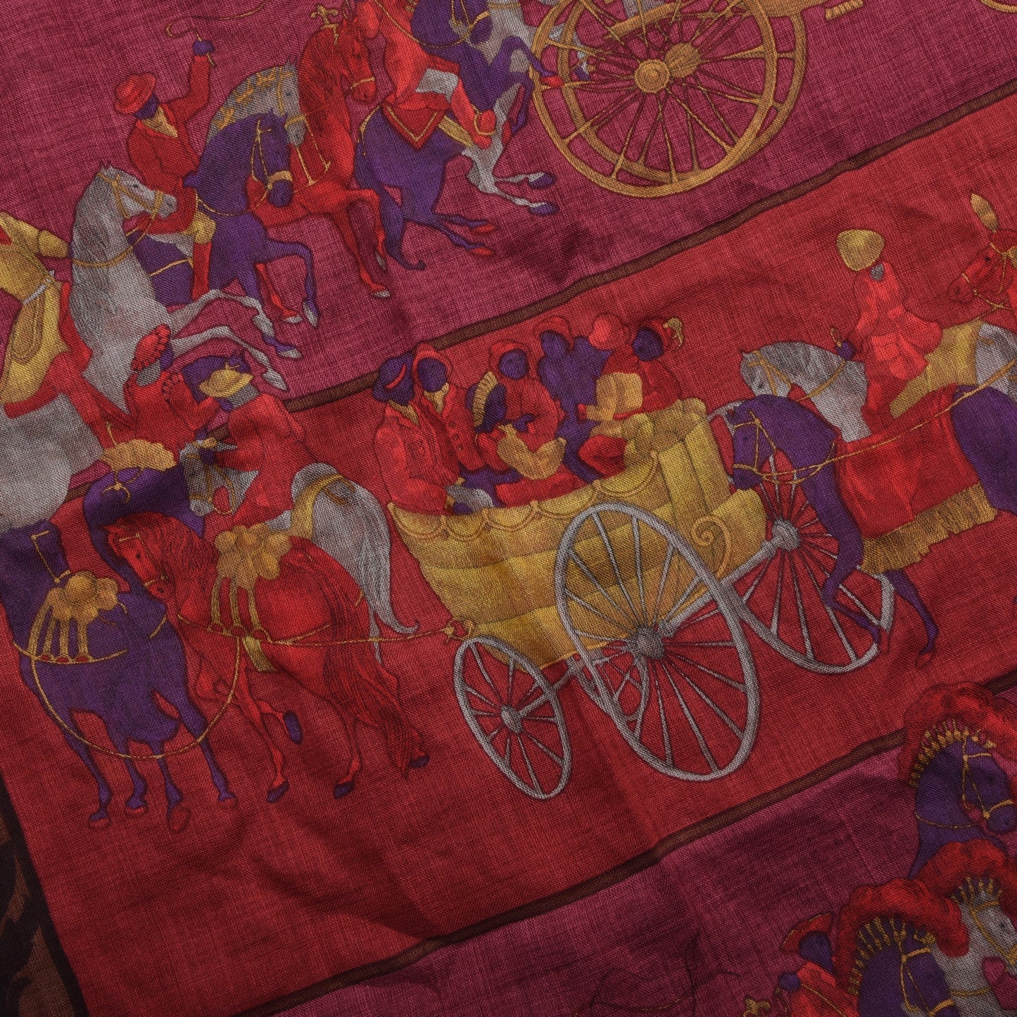 Salvatore Ferragamo Wool-Silk Shawl/Scarf ca. 140cm - Horses