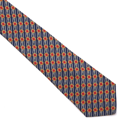 Michelsons of London Silk Tie Made in England - Navy Equestrian