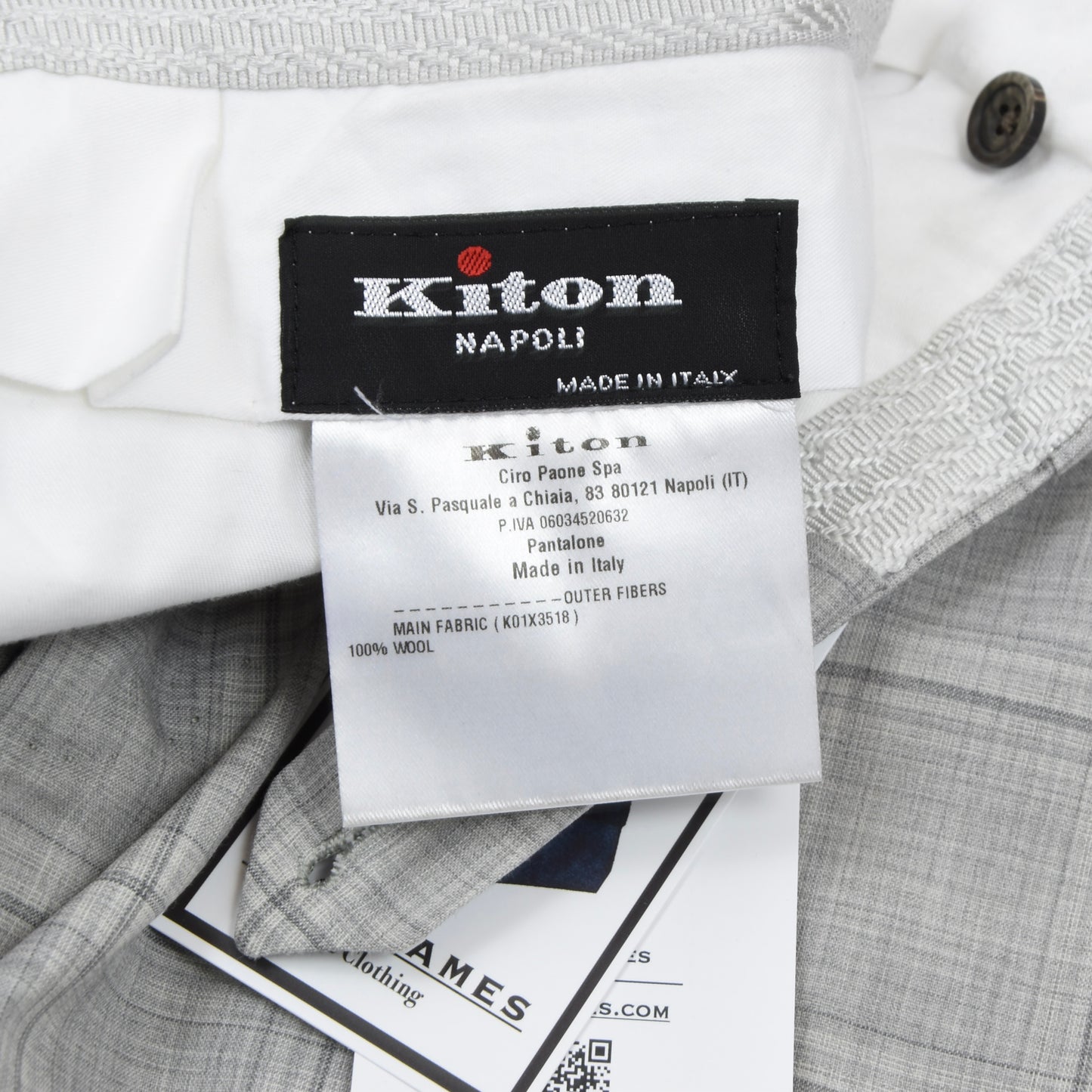 Kiton Napoli Hose Größe 52 FOTOS - grau kariert