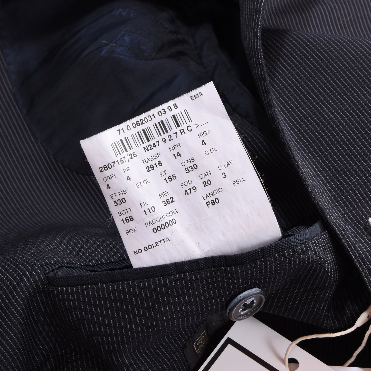 Corneliani 100% Wolle 18,25 Mikron Anzug Größe 48 Brust ca. 50,5cm - Nadelstreifen