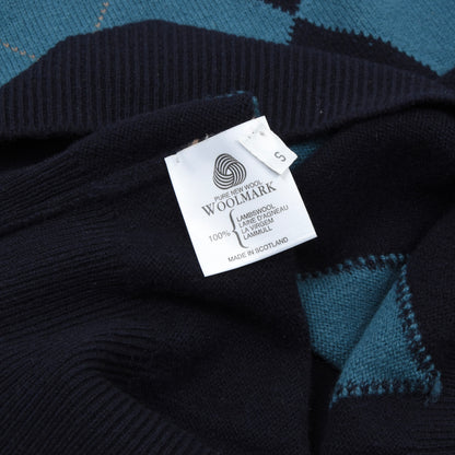 Pringle of Scotland Wool Argyle Sweater Size S Chest 54cm - Navy