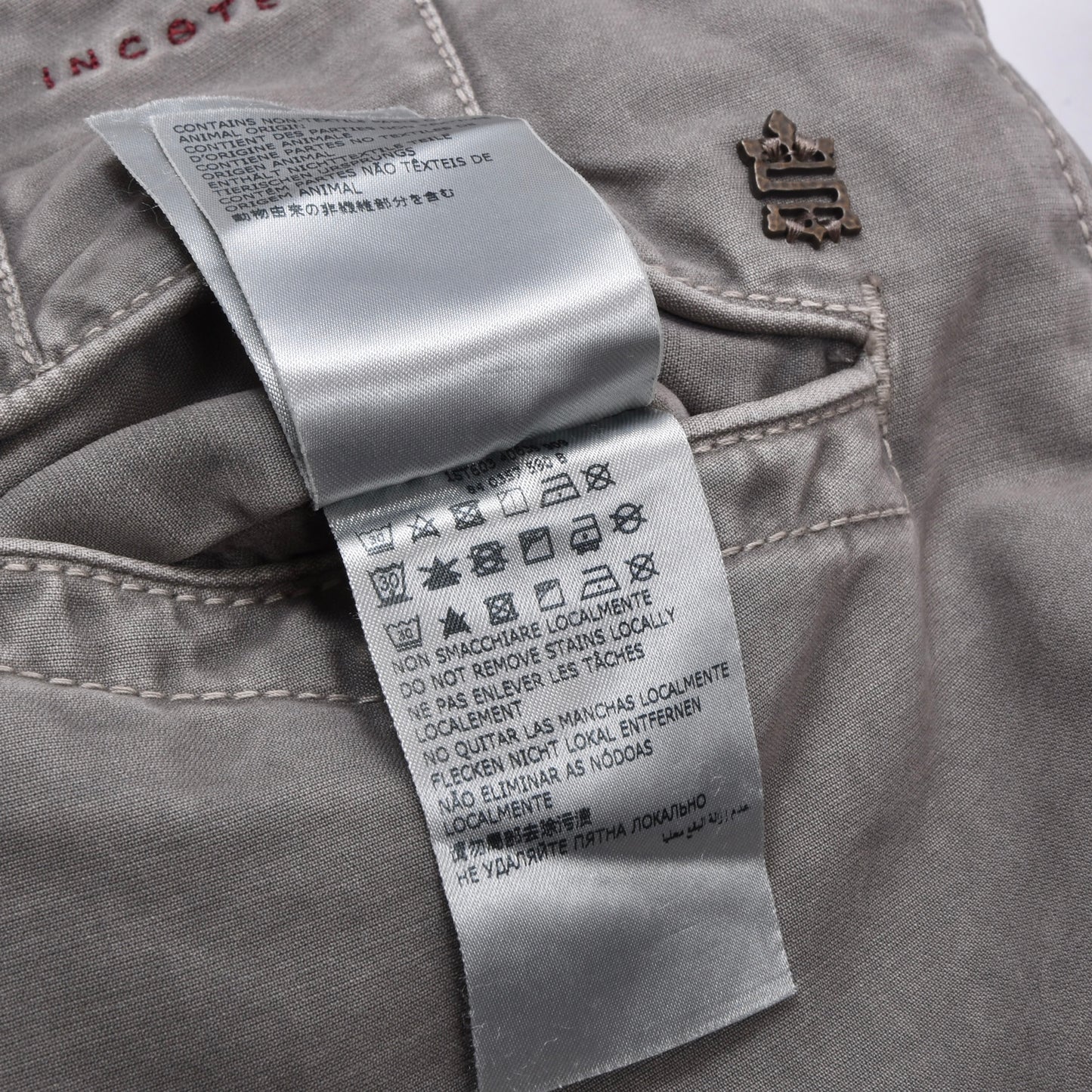 Incotex Hose/Chinos, Größe W31, Slim Fit, ca. 40 cm - Grau