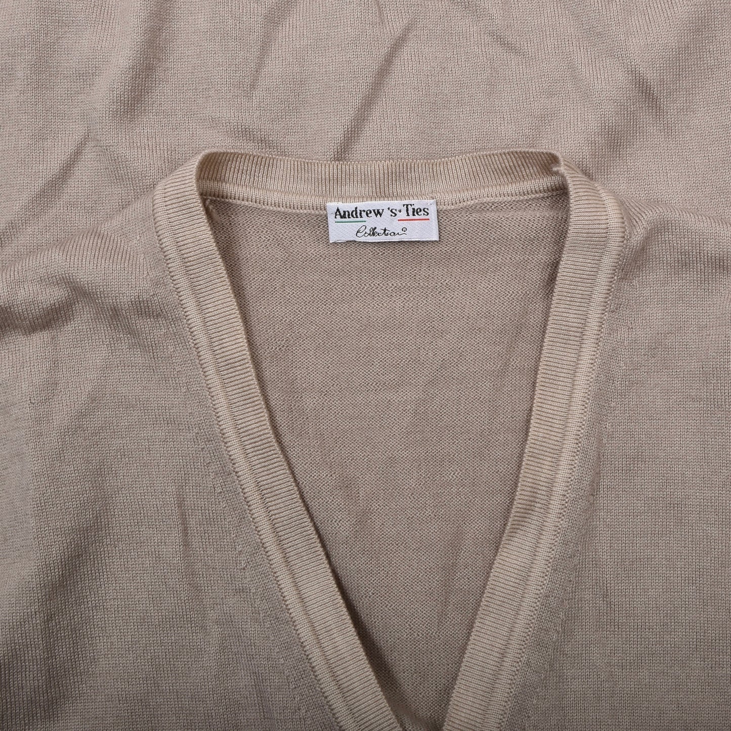 Andrew's Ties Collection Wool Sweater Vest/Waistcoat Size 50/M Chest ca. 48cm - Tan/Beige