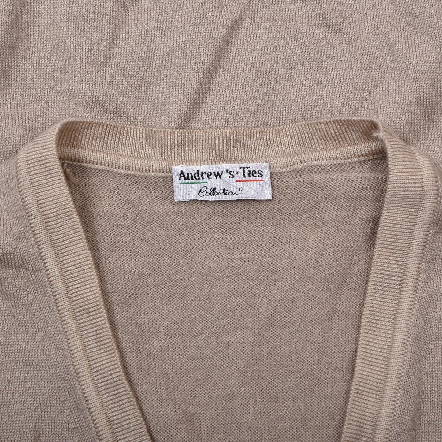 Andrew's Ties Collection Wool Sweater Vest/Waistcoat Size 50/M Chest ca. 48cm - Tan/Beige