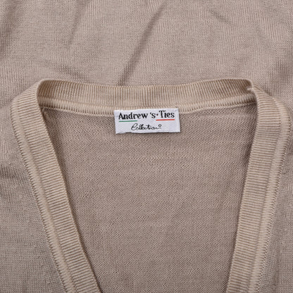 Andrew's Ties Collection Wool Sweater Vest/Waistcoat Size 50/M Chest ca. 48cm - Tan/Beige