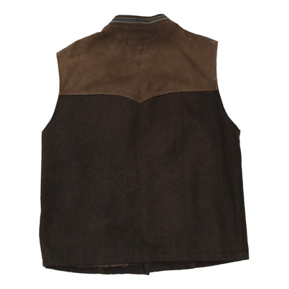 Goat Suede & Wool Vest/Trachtengilet Size 52 - Brown