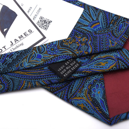 Erredieci Milano Seide Krawatte Made in Italy – Blau Paisley