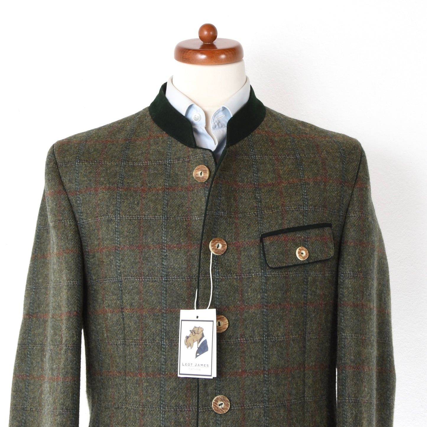 Allwerk Wool Tweed Janker/Jacket Size 48 ca. 54cm - Green