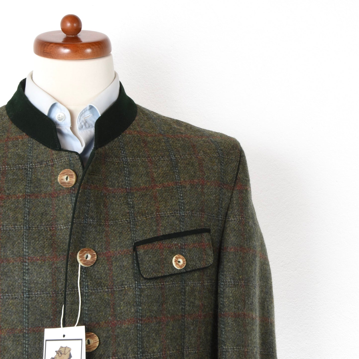 Allwerk Wool Tweed Janker/Jacket Size 48 ca. 54cm - Green