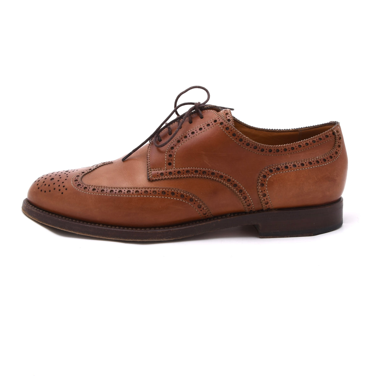 Lederer Brogue Schuhe Gr. 42,5 Made in Italy – Cognac Tan/Braun