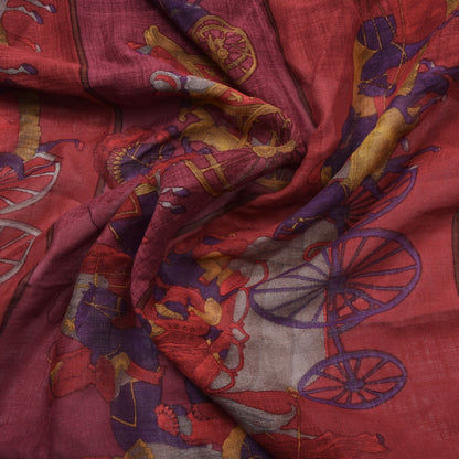 Salvatore Ferragamo Wool-Silk Shawl/Scarf ca. 140cm - Horses