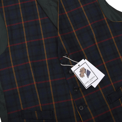 DAKS London Vintage Wendeweste/Weste Größe 54 Brust ca. 58,5cm - Kariert/Gelb