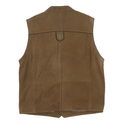 C&A Sheep Nappa Leather Vest/Trachtengilet Size 60 - Tan/Brown