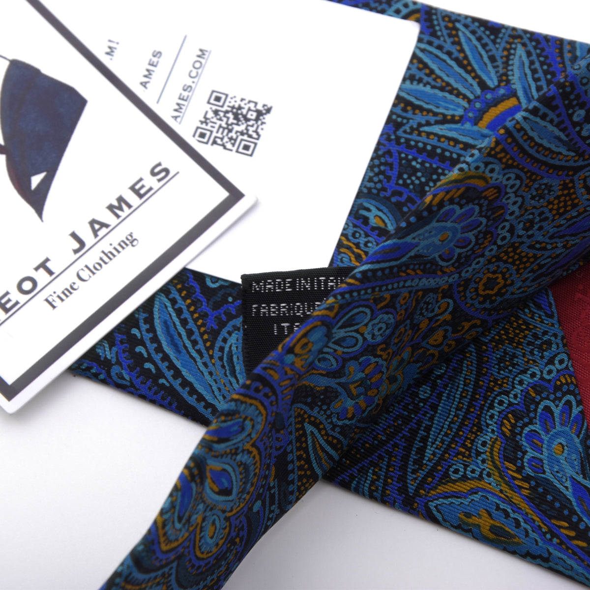 Erredieci Milano Seide Krawatte Made in Italy – Blau Paisley
