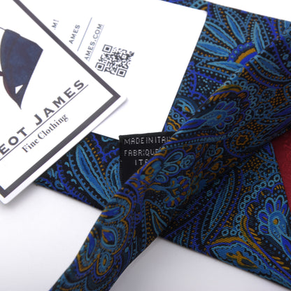 Erredieci Milano Seide Krawatte Made in Italy – Blau Paisley