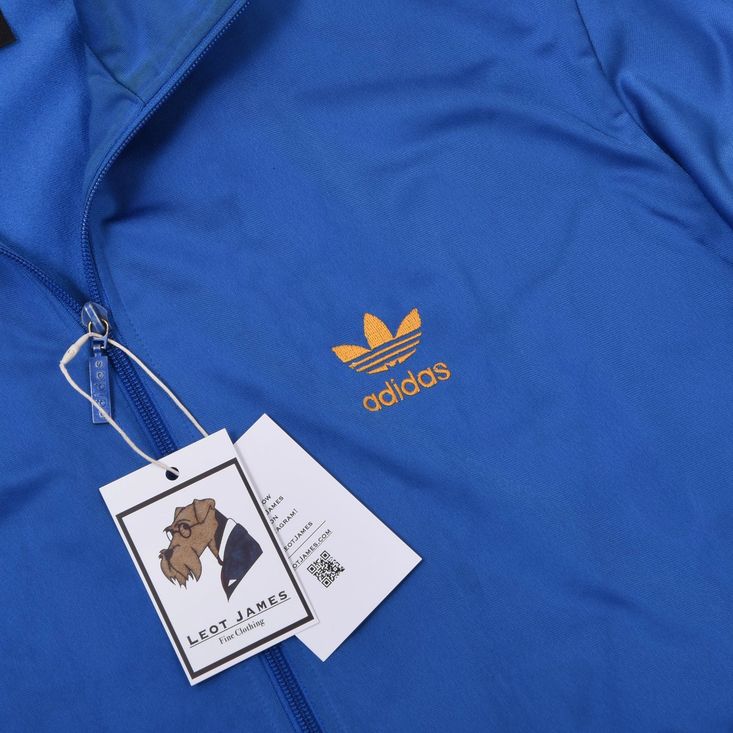 Vintage Adidas Trainingsjacke Größe D174 ca. 55,5cm - Blau/Gelb