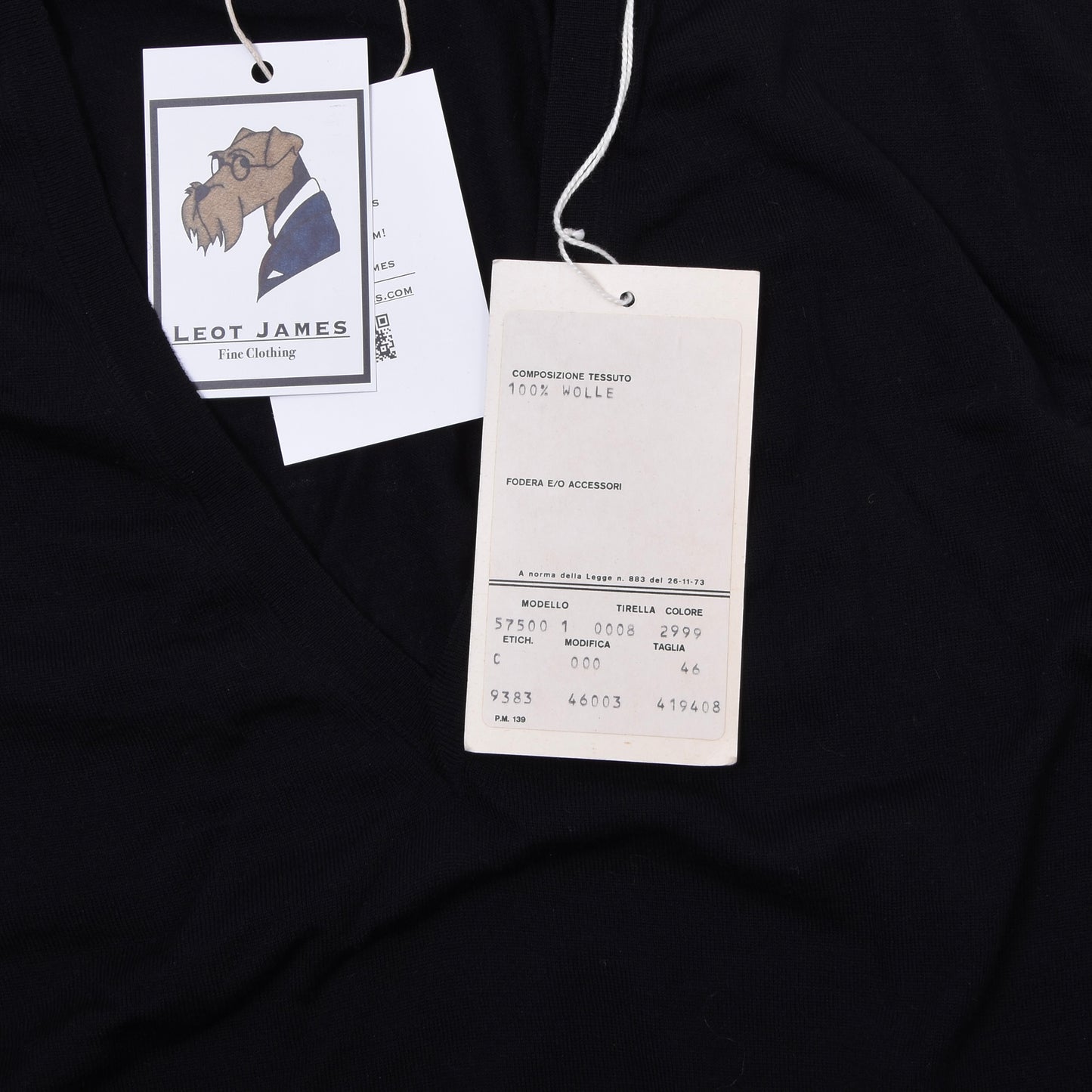 NOS Knize Wien Wollstrickweste, Größe UK 46, Brustumfang ca. 57 cm, Schwarz