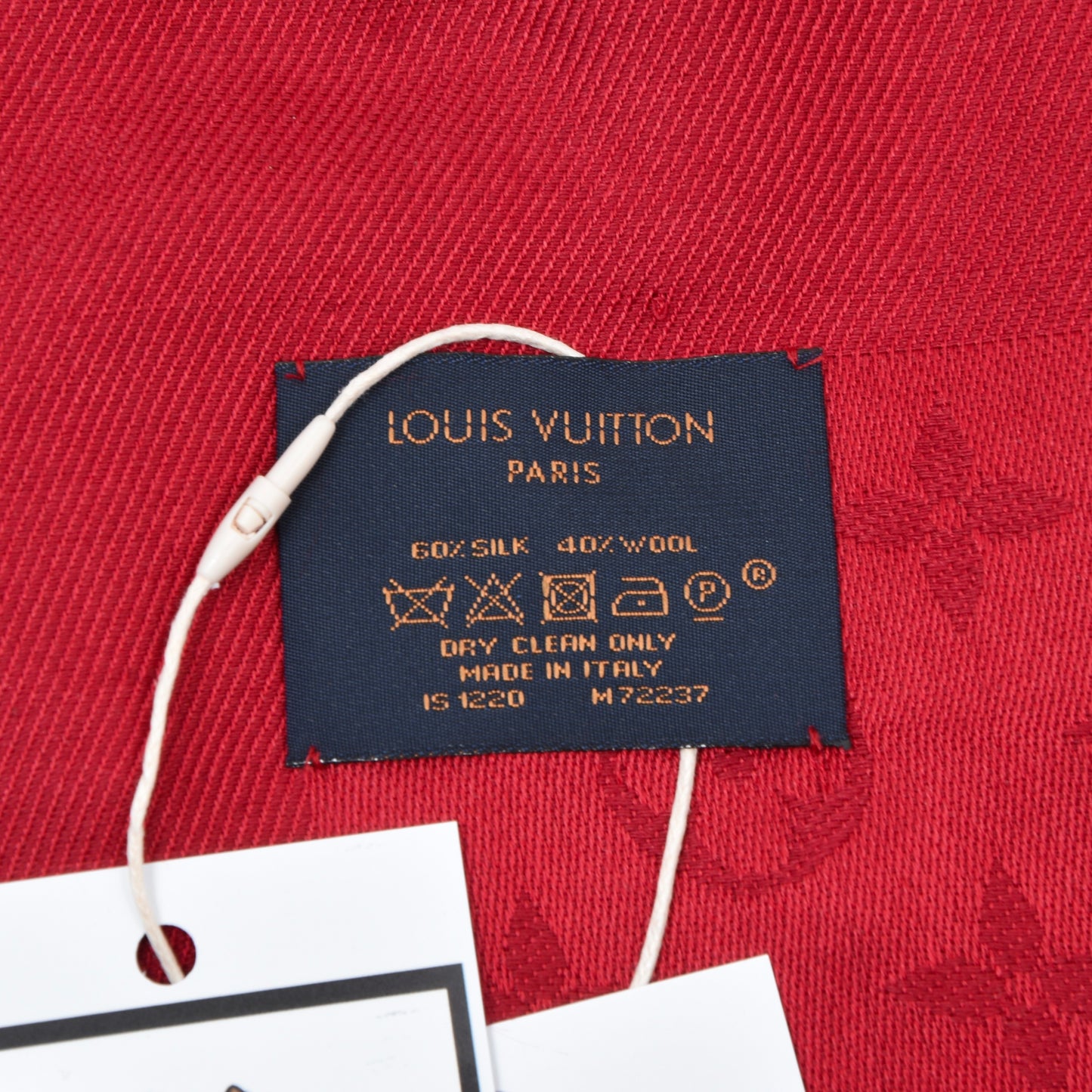 Louis Vuitton Monogram Classic Shawl Silk/Wool Scarf- Red